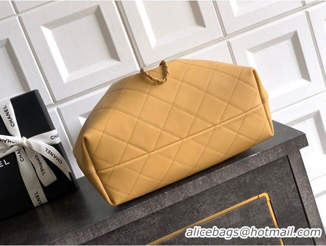 Grade Design Chanel Calfskin Leather Hobo Handbag AS5976 Yellow 2025