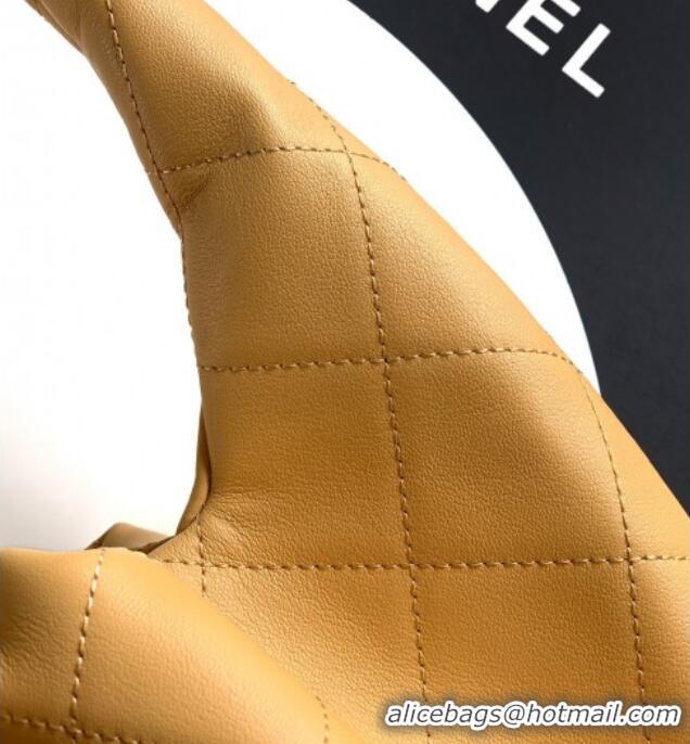Grade Design Chanel Calfskin Leather Hobo Handbag AS5976 Yellow 2025