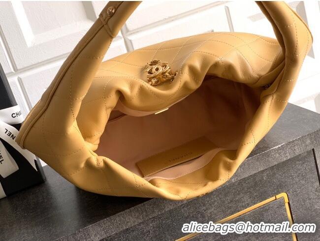Grade Design Chanel Calfskin Leather Hobo Handbag AS5976 Yellow 2025