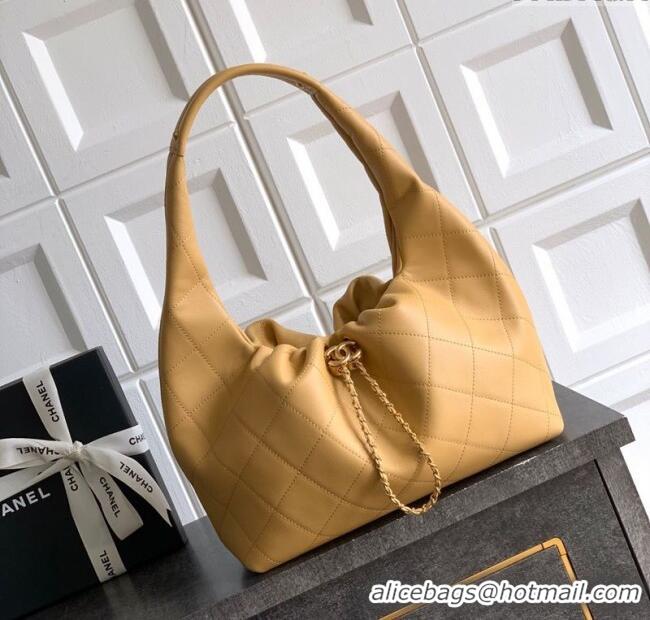 Grade Design Chanel Calfskin Leather Hobo Handbag AS5976 Yellow 2025