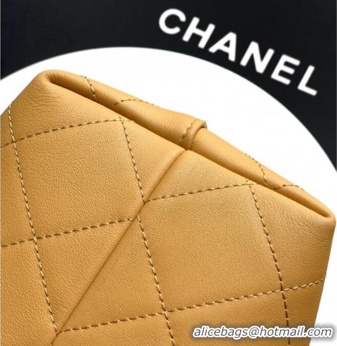 Grade Design Chanel Calfskin Leather Hobo Handbag AS5976 Yellow 2025