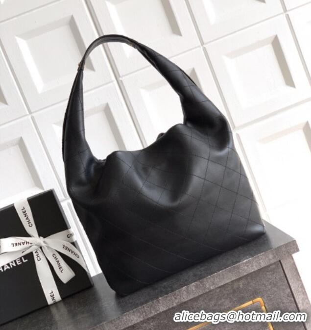 Affordable Price Chanel Calfskin Leather Large Hobo Handbag AS5967 Black 2025