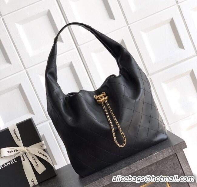 Affordable Price Chanel Calfskin Leather Large Hobo Handbag AS5967 Black 2025