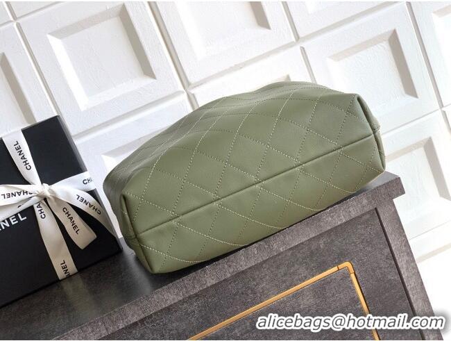 Famous Brand Chanel Calfskin Leather Large Hobo Handbag AS5967 Green 2025