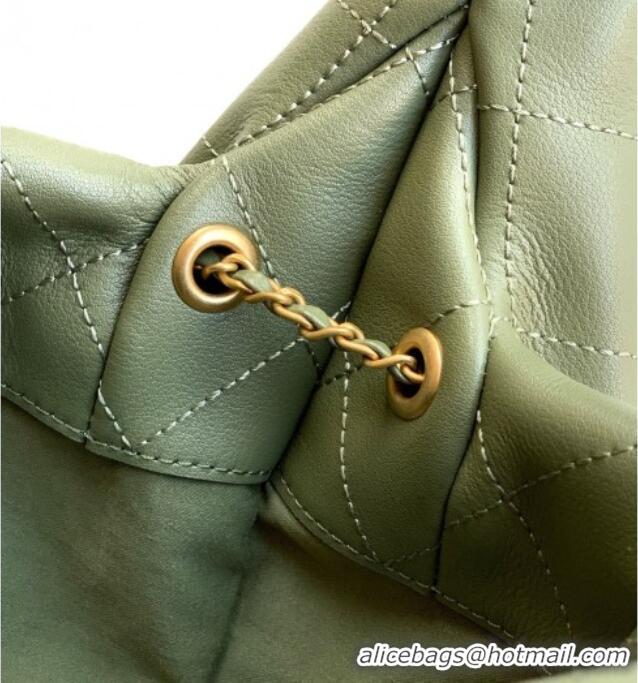 Famous Brand Chanel Calfskin Leather Large Hobo Handbag AS5967 Green 2025