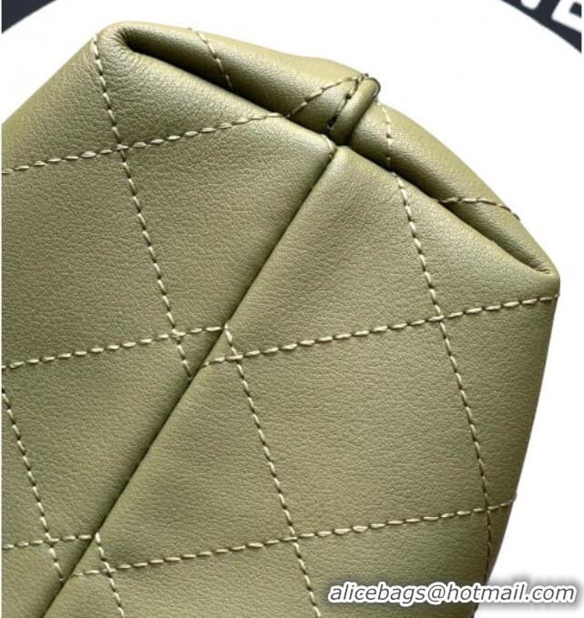 Famous Brand Chanel Calfskin Leather Large Hobo Handbag AS5967 Green 2025