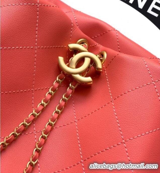 Top Design Chanel Calfskin Leather Large Hobo Handbag AS5967 Coral Pink 2025