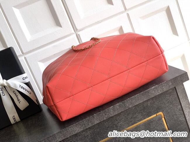 Top Design Chanel Calfskin Leather Large Hobo Handbag AS5967 Coral Pink 2025