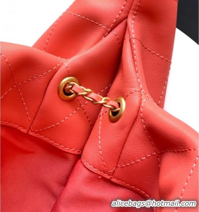 Top Design Chanel Calfskin Leather Large Hobo Handbag AS5967 Coral Pink 2025