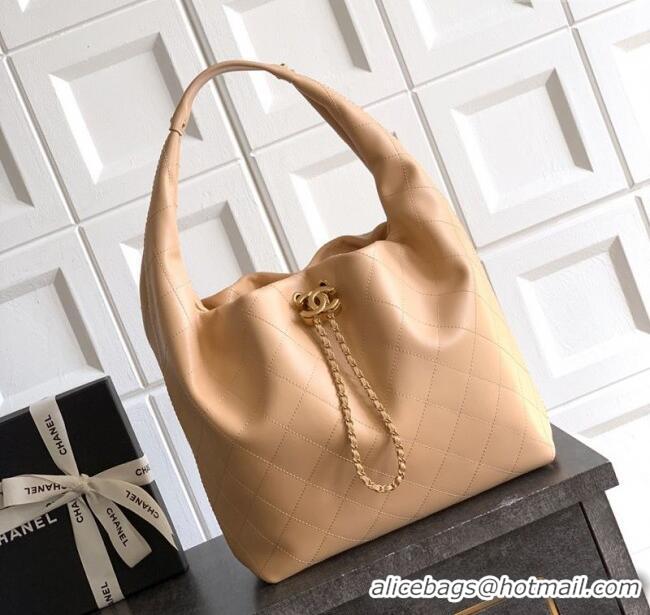 Best Price Chanel Calfskin Leather Large Hobo Handbag AS5967 Khaki 2025