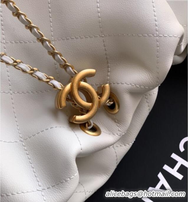 Best Product Chanel Calfskin Leather Large Hobo Handbag AS5967 White 2025