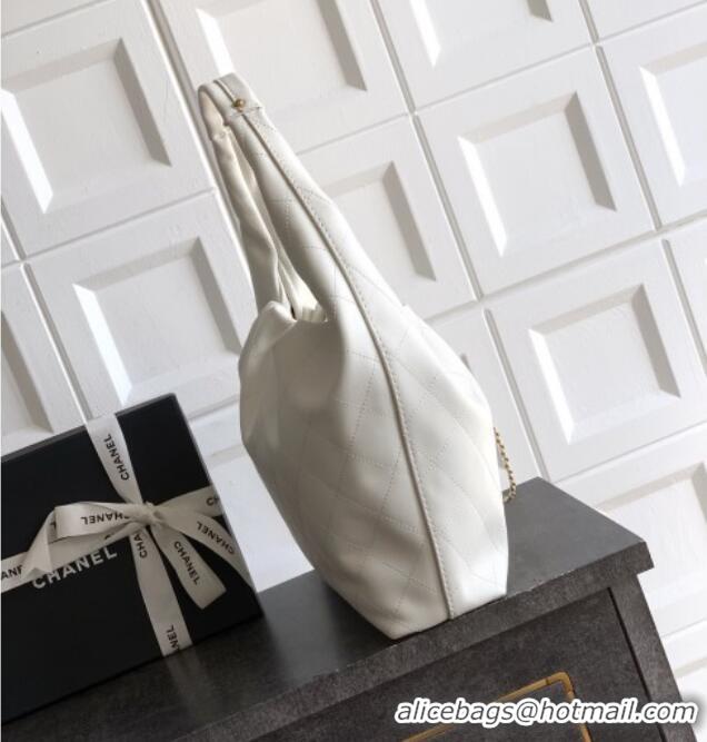 Best Product Chanel Calfskin Leather Large Hobo Handbag AS5967 White 2025