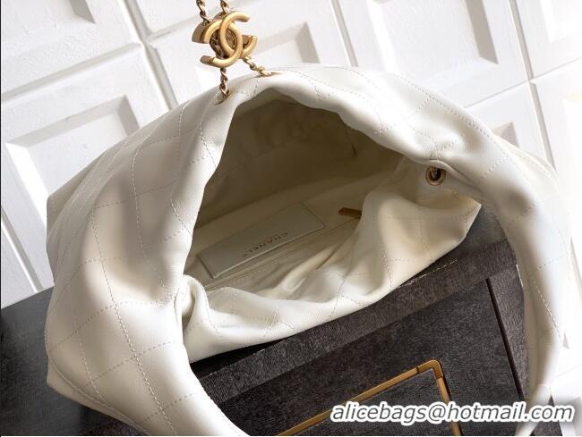 Best Product Chanel Calfskin Leather Large Hobo Handbag AS5967 White 2025