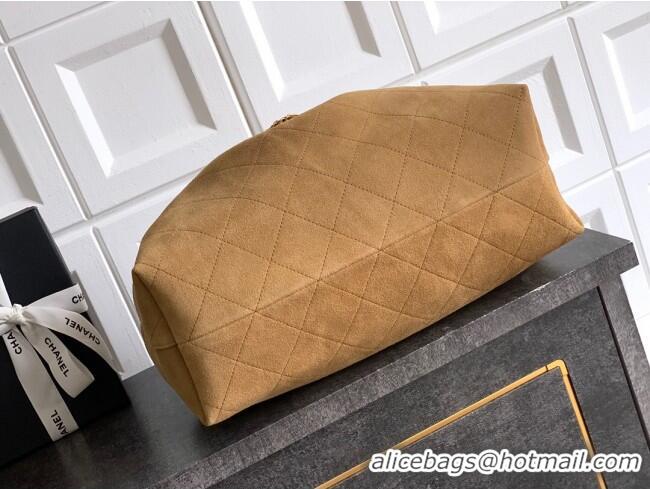 Famous Brand Chanel Suede Large Hobo Handbag AS5967 Brown 2025