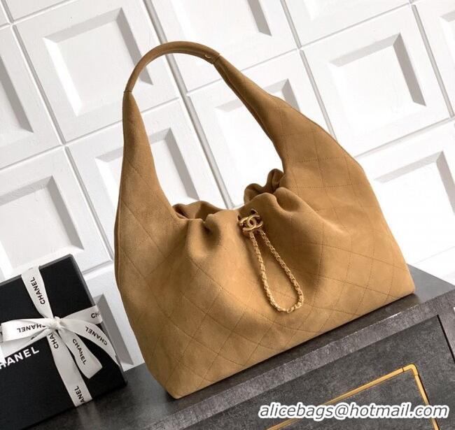 Famous Brand Chanel Suede Large Hobo Handbag AS5967 Brown 2025