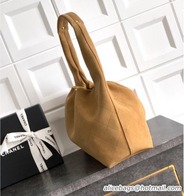 Famous Brand Chanel Suede Large Hobo Handbag AS5967 Brown 2025