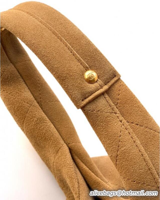 Famous Brand Chanel Suede Large Hobo Handbag AS5967 Brown 2025