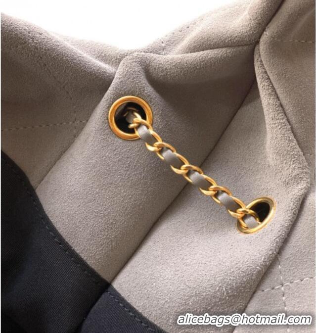 Shop Discount Chanel Suede Large Hobo Handbag AS5967 Grey 2025