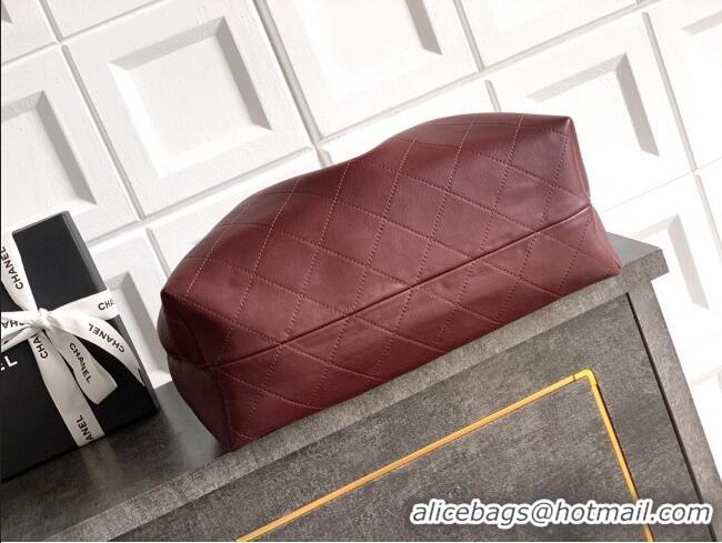 Traditional Specials Chanel Calfskin Leather Large Hobo Handbag AS5967 Dark Burgundy 2025