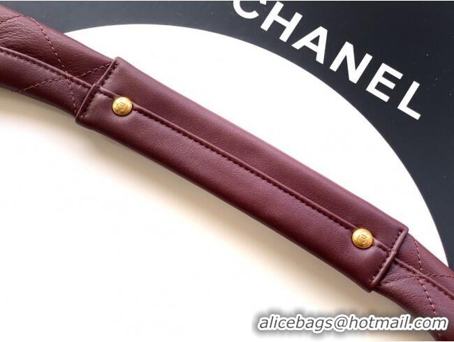 Traditional Specials Chanel Calfskin Leather Large Hobo Handbag AS5967 Dark Burgundy 2025