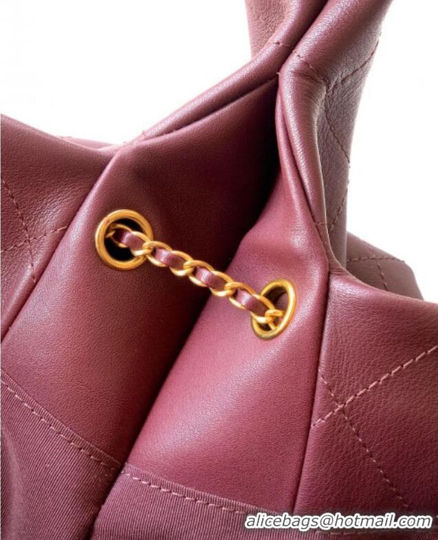 Traditional Specials Chanel Calfskin Leather Large Hobo Handbag AS5967 Dark Burgundy 2025