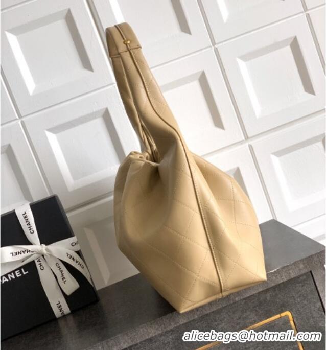 Luxury Discount Chanel Calfskin Leather Large Hobo Handbag AS5967 Beige 2025