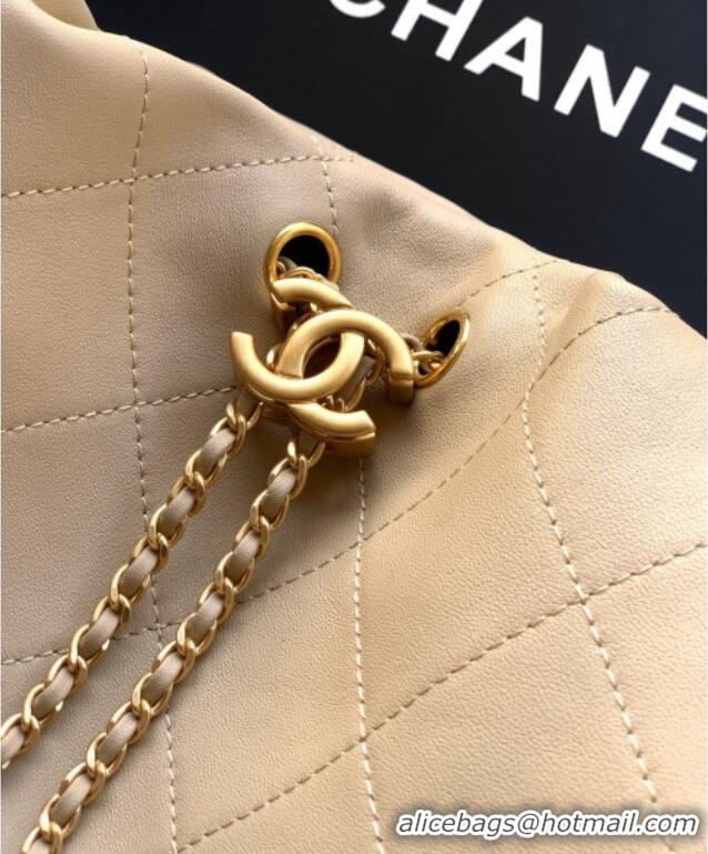 Luxury Discount Chanel Calfskin Leather Large Hobo Handbag AS5967 Beige 2025