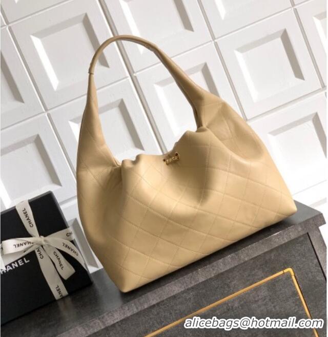 Luxury Discount Chanel Calfskin Leather Large Hobo Handbag AS5967 Beige 2025