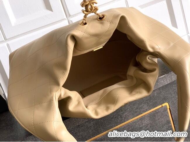 Luxury Discount Chanel Calfskin Leather Large Hobo Handbag AS5967 Beige 2025