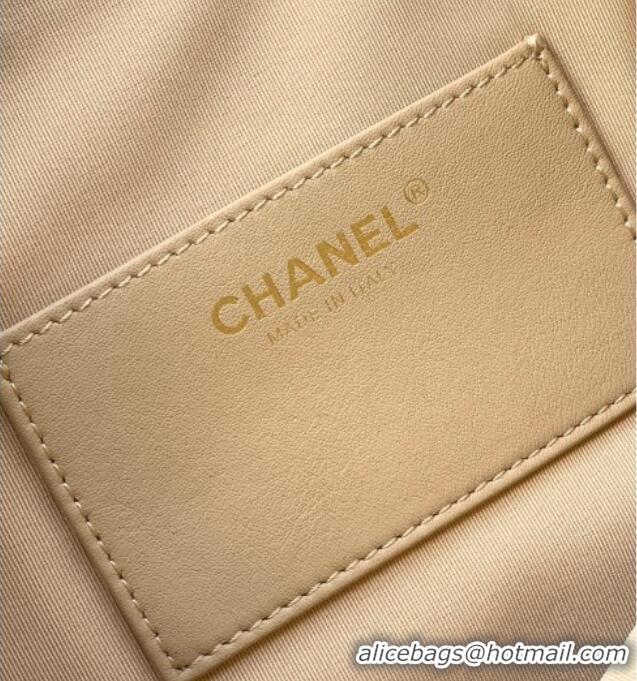 Luxury Discount Chanel Calfskin Leather Large Hobo Handbag AS5967 Beige 2025