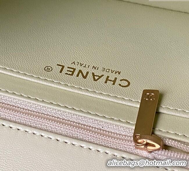 Luxury Cheap Chanel Lambskin Leather Small Flap Bag with Chain Top Handle AS5813 Yellow 2025