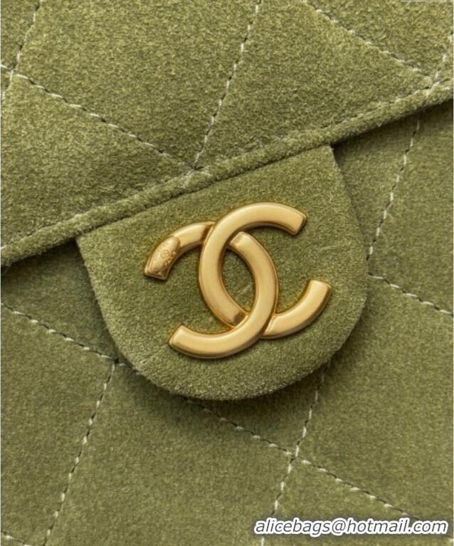 Buy Inexpensive Chanel 25 Suede Small Hobo bag AS5293 Green 2025