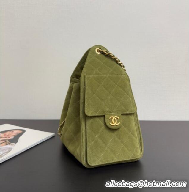 Buy Inexpensive Chanel 25 Suede Small Hobo bag AS5293 Green 2025