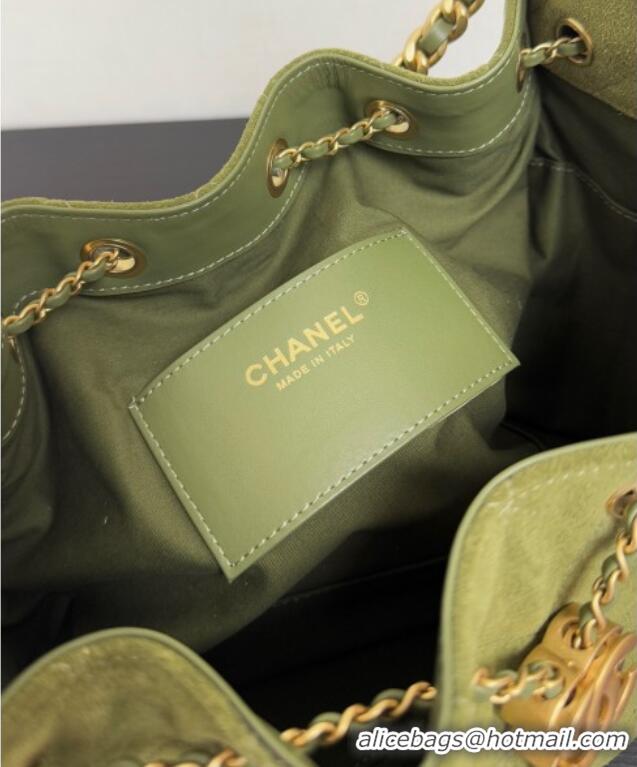 Buy Inexpensive Chanel 25 Suede Small Hobo bag AS5293 Green 2025