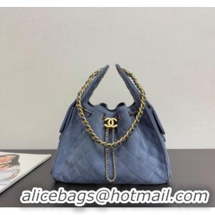 Best Price Discount Chanel 25 Suede Small Hobo bag AS5293 Blue 2025