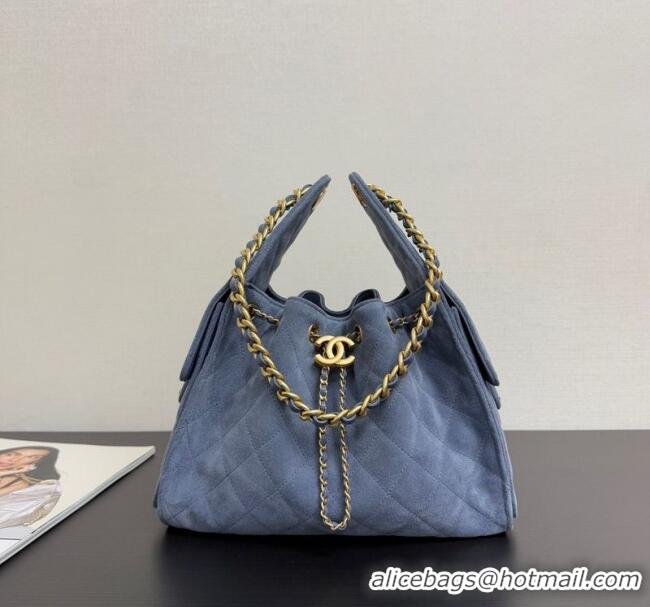 Best Price Discount Chanel 25 Suede Small Hobo bag AS5293 Blue 2025