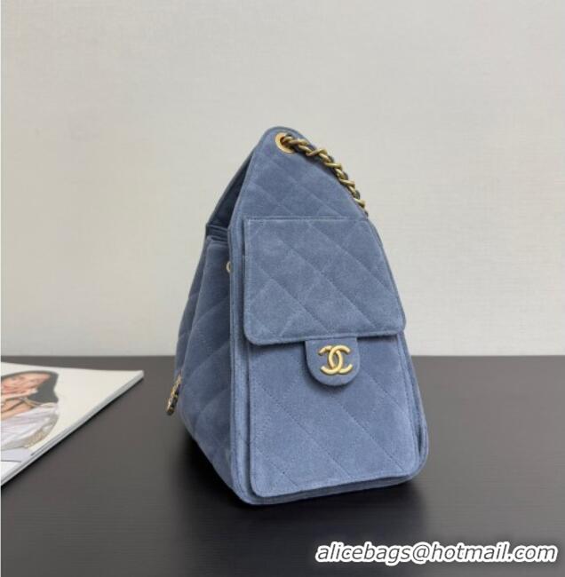 Best Price Discount Chanel 25 Suede Small Hobo bag AS5293 Blue 2025