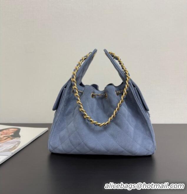 Best Price Discount Chanel 25 Suede Small Hobo bag AS5293 Blue 2025
