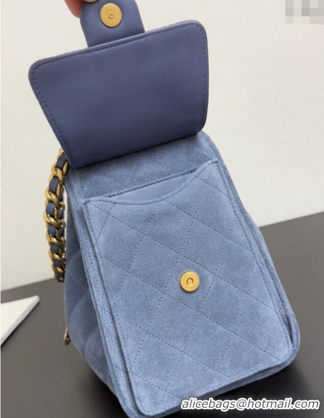 Best Price Discount Chanel 25 Suede Small Hobo bag AS5293 Blue 2025
