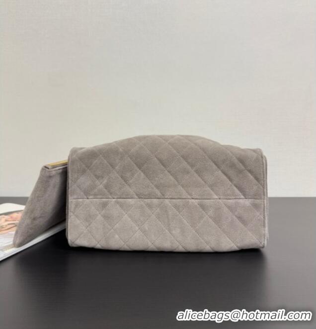 Top Quality Chanel 25 Suede Medium Hobo Handbag AS5311 Grey 2025