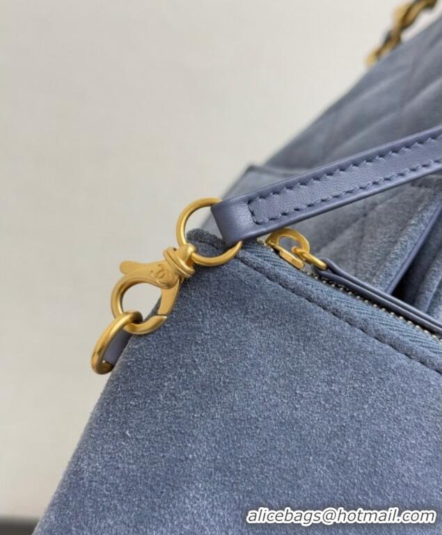 Modern Classic Chanel 25 Suede Medium Hobo Handbag AS5311 Blue 2025