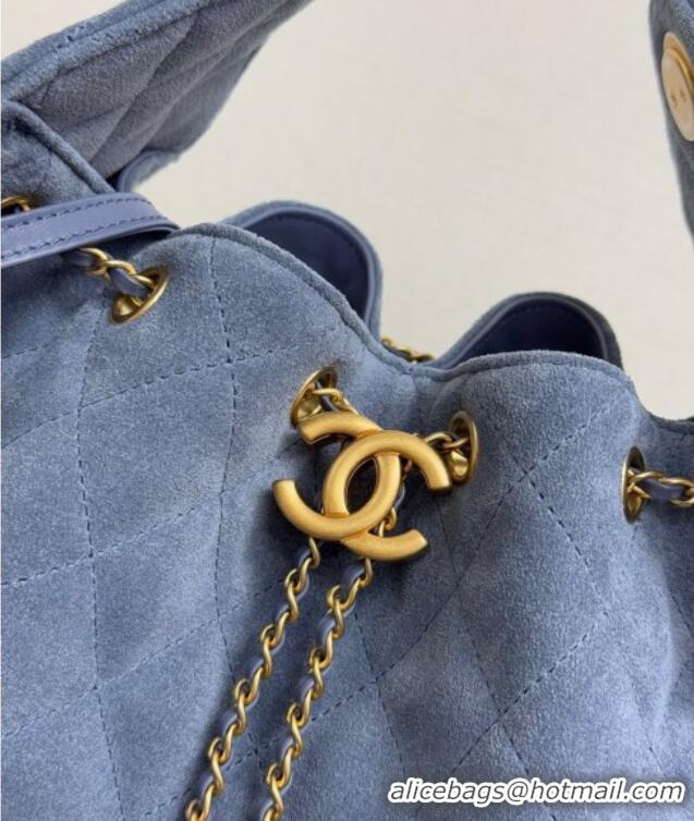 Modern Classic Chanel 25 Suede Medium Hobo Handbag AS5311 Blue 2025