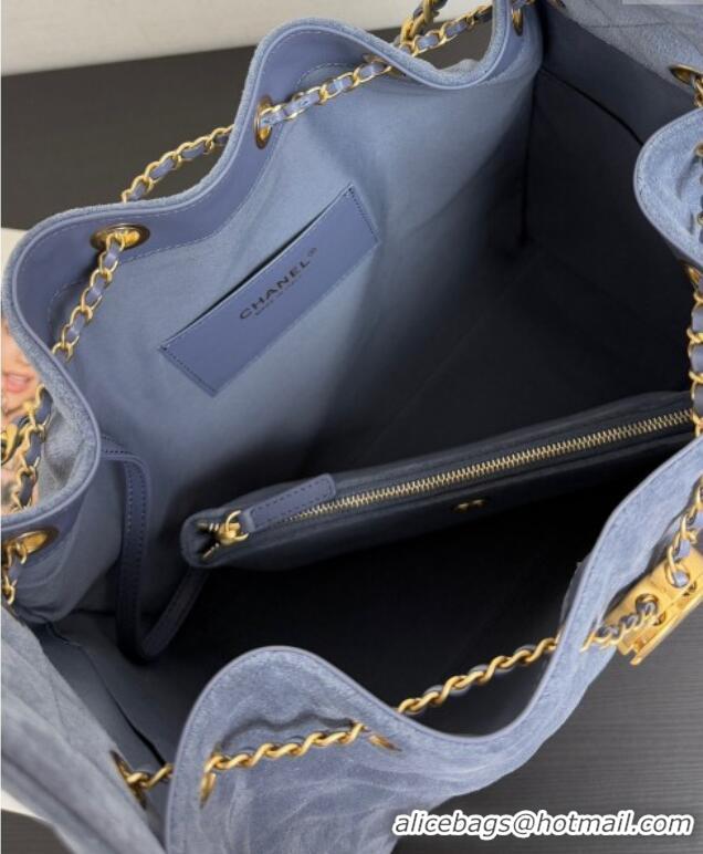 Modern Classic Chanel 25 Suede Medium Hobo Handbag AS5311 Blue 2025