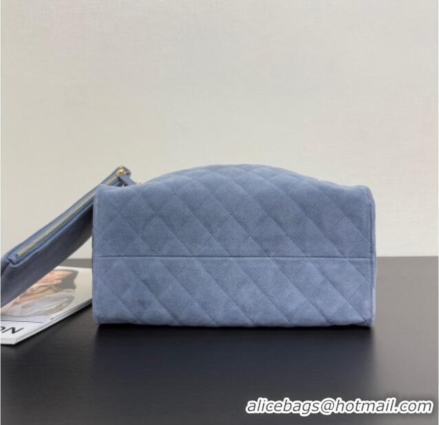 Modern Classic Chanel 25 Suede Medium Hobo Handbag AS5311 Blue 2025