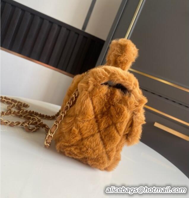Promotional Chanel Rabbit Fur Mini Classic Handbag With Top Handle AS2431 Brown 2025