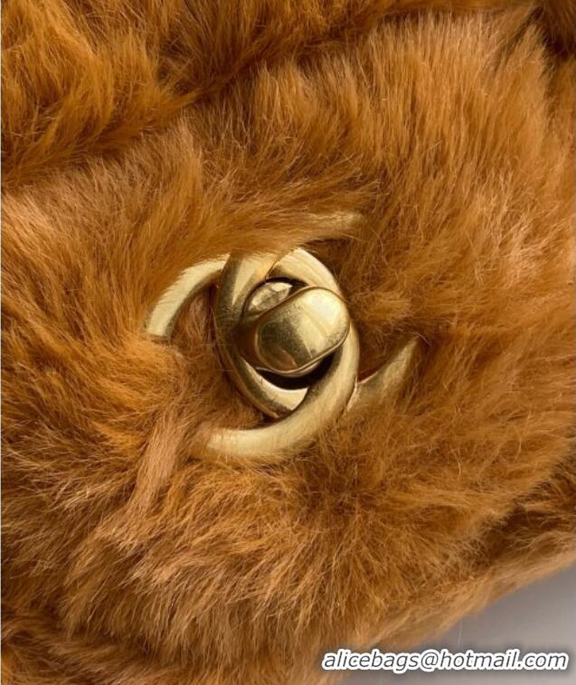 Promotional Chanel Rabbit Fur Mini Classic Handbag With Top Handle AS2431 Brown 2025