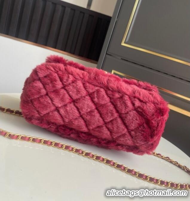 Market Sells Chanel Rabbit Fur Mini Classic Handbag With Top Handle AS2431 Red 2025