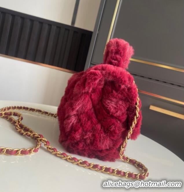 Market Sells Chanel Rabbit Fur Mini Classic Handbag With Top Handle AS2431 Red 2025