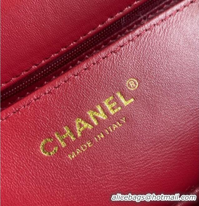 Market Sells Chanel Rabbit Fur Mini Classic Handbag With Top Handle AS2431 Red 2025