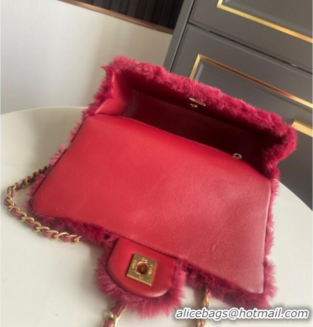 Market Sells Chanel Rabbit Fur Mini Classic Handbag With Top Handle AS2431 Red 2025